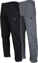 2-Pack Donnay Joggingbroek rechte pijp - Sportbroek - Heren - Maat S - Charcoal/Black