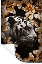 Stickers muraux - Tigre - Zebra - Feuilles - 40x60 cm - Film adhésif