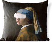 Tuinkussen - Meisje met de parel - Vermeer - Kunst - 40x40 cm - Weerbestendig