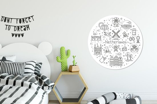 Cercle mural - Aluminium - Amsterdam - Symboles - Pays- Nederland - ⌀ 90 cm