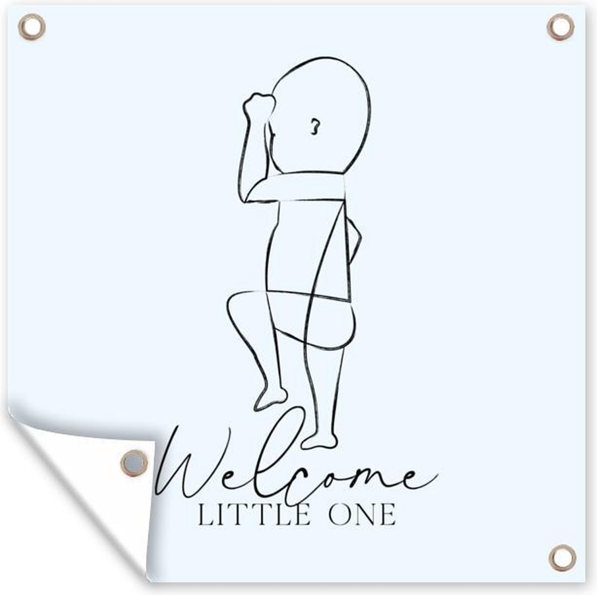 Tuindoek Spreuken - Welcome little one - Baby - Geboorte - Quotes - 100x100 cm