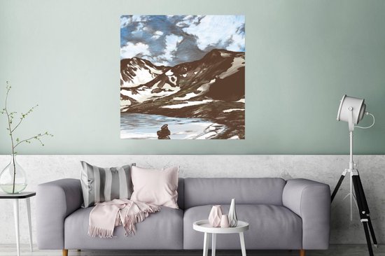 Poster Berg - Zee - Lucht - 75x75 cm