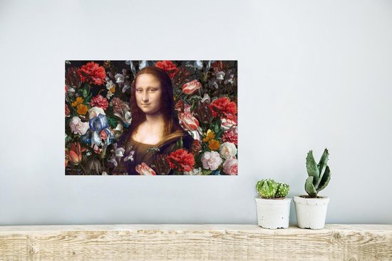 Affiche Mona Lisa - Leonardo de Vinci - Fleurs - 30x20 cm