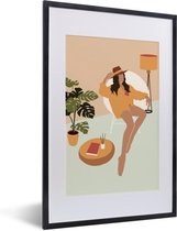 Fotolijst incl. Poster - Vrouw - Kleding - Interieur - 40x60 cm - Posterlijst