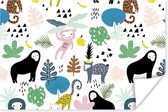 Poster Dieren - Planten - Jungle - 90x60 cm