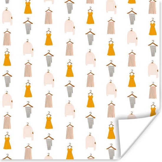 Poster Vêtements - Motifs - Couleurs - 100x100 cm XXL