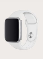 Wit Siliconen Apple Watch Bandje - Wit - 42/44 mm - Series 1 2 3 4 5 6 SE - Geschikt voor Apple Watch