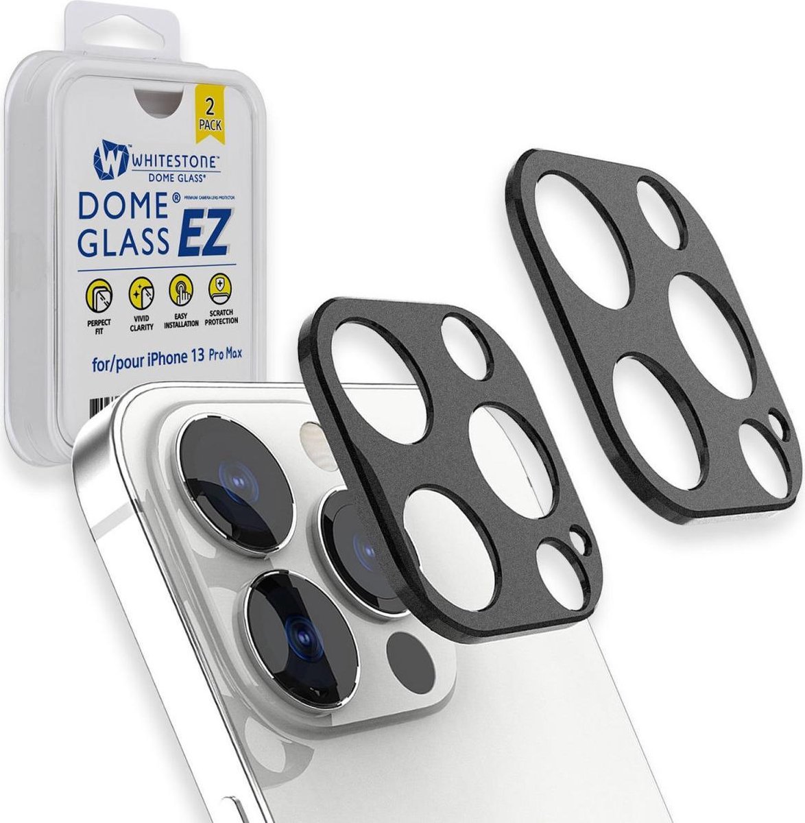 Whitestone Camera EZ Apple iPhone 13 Pro Max Camera Protector (2-Pack)
