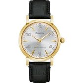 Bulova American Clipper Horloge - Bulova heren horloge - Bruin - diameter 39 mm - goud gecoat roestvrij staal