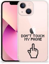 Leuk TPU Back Case geschikt voor iPhone 13 mini Hoesje Finger Don't Touch My Phone