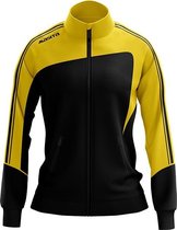 Masita | Trainingsjack Dames - Forza Sportvest - Warm bij Koud weer - Steekzakken - BLACK/YELLOW - 46