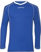 Masita | Sportshirt Heren Lange Mouw - Striker Voetbalshirt Fitness Shirt- Hardloopshirt Heren - Wedstrijdshirt - sneldrogend - ROYAL BLUE/WHIT - XL