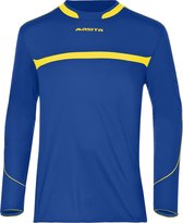 Masita | Sportshirt Heren & Dames Lange Mouwen - Vochtregulerend - 100% polyester Duurzaam - Brasil Lijn - ROYAL BLUE/YELL - M