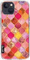 Casetastic Apple iPhone 13 Hoesje - Softcover Hoesje met Design - Pink Moroccan Tiles Print