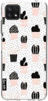 Casetastic Samsung Galaxy A22 (2021) 5G Hoesje - Softcover Hoesje met Design - Cactus Print Print