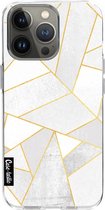 Casetastic Apple iPhone 13 Pro Hoesje - Softcover Hoesje met Design - White Stone Print