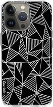 Casetastic Apple iPhone 13 Pro Hoesje - Softcover Hoesje met Design - Abstraction Lines Black Print