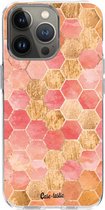 Casetastic Apple iPhone 13 Pro Hoesje - Softcover Hoesje met Design - Honeycomb Art Coral Print