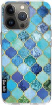 Casetastic Apple iPhone 13 Pro Hoesje - Softcover Hoesje met Design - Aqua Moroccan Tiles Print