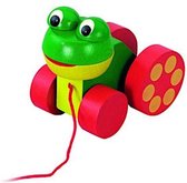speelfiguur kikker junior 100 x 65 x 90 mm hout groen