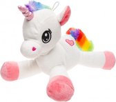 eenhoornknuffel regenboog wit 23 cm