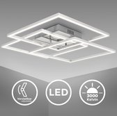 B.K.Licht - LED Frame Plafondlamp - draaibaar - kantoor lamp - plafonniére voor binnen - chroom - 3.000 K - 4.000 Lm - 40W