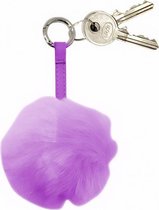 sleutelhanger pompom junior 6 cm pluche paars