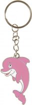 sleutelhanger dolfijn jr. 5 cm staal roze