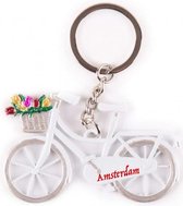 sleutelhanger Amsterdam Tulpen 7 cm wit