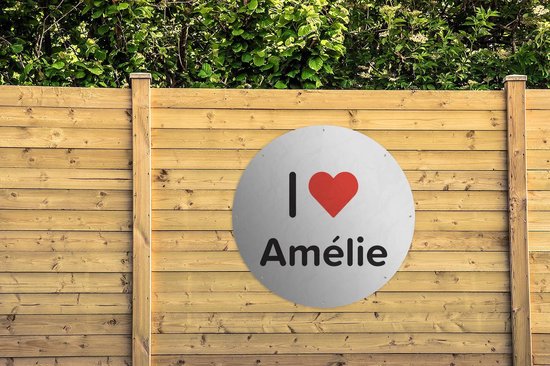 Garden Circle I love - Amélie - Fille - 120x120 cm - Affiche de Jardin Ronde - Extérieur - XXL