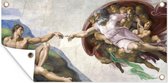 Wanddecoratie buiten De schepping van Adam - Michelangelo - 160x80 cm - Tuindoek - Buitenposter