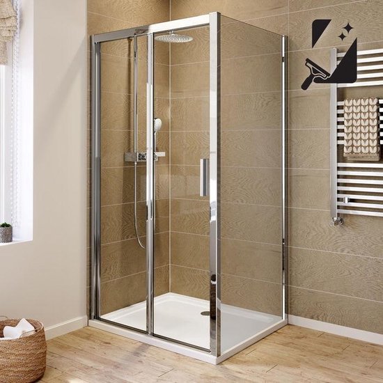 Douchecabine Rechthoek Vouwdeur Easyclean Luxe 6 mm Glas 100 x 80 cm