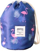 Make up tas - Cosmetica Reistas - Reis Organizer – Make up Reistas – Toilet tas – Flamingo Blauw