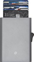 C-secure XL pasjeshouder - 8 tot 12 pasjes - aluminium creditcardhouder antiskim - voor mannen en vrouwen - RFID (grijs)