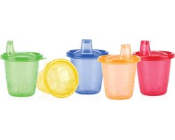 Nûby Drinkbekers met Tuit - Herbruikbaar - Verschillende kleuren - 6 Stuks