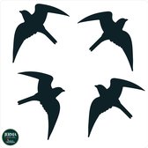 Vogelbescherming raamstickers 4 stuks Zwart