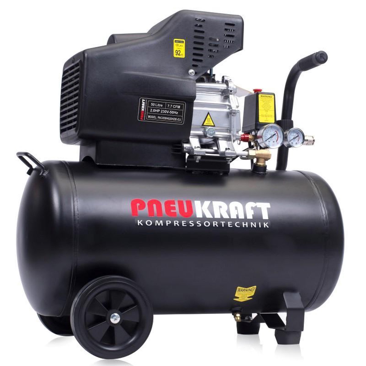 Compresseur d'air Pneu Kraft 50L - 2HP 7,7CFM 115PSI 1,5kW