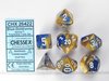 Chessex Gemini Blauw-Goud/wit Polydice Dobbelsteen Set (7 stuks)