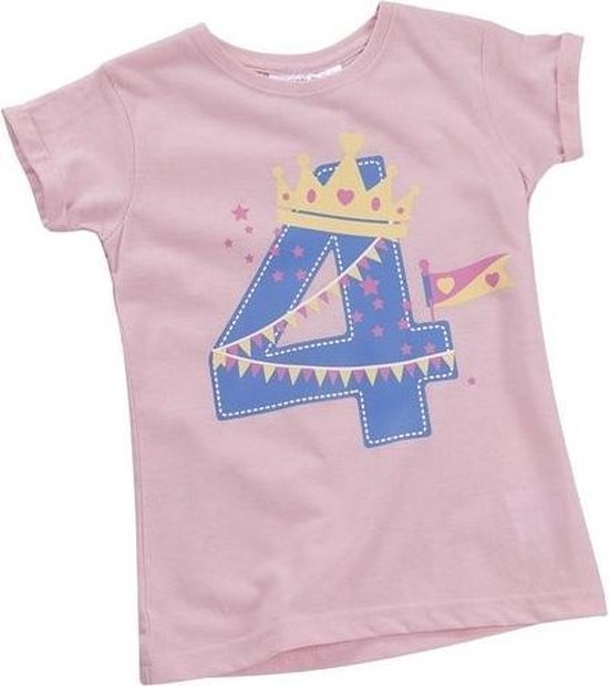 T-shirt meisje "4 jaar" roze | bol.com