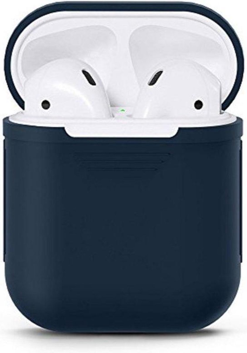 Airpods Silicone Case Cover Hoesje voor Apple Airpods – Donker Blauw