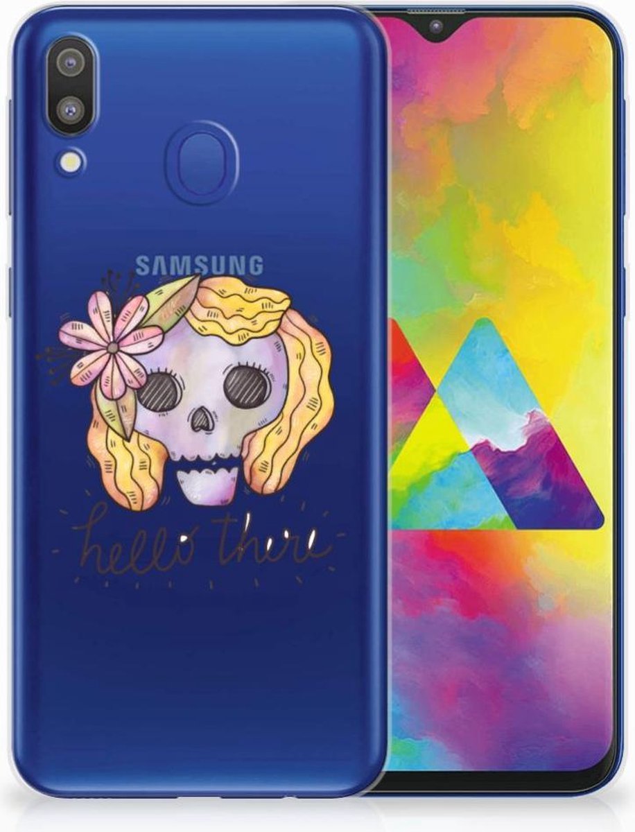 Silicone Back Case Samsung Galaxy M20 (Power) Boho Skull