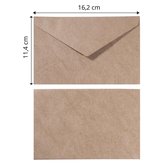 Florence - Enveloppen - Stevige Kwaliteit - Kraft Bruin - Rechthoek - 25 stuks - 11.4 x 16.2cm