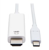 Tripp-Lite U444-003-H4K6WE USB-C to HDMI Adapter Cable (M/M) - 3.1, Gen 1, Thunderbolt 3, 4K @ 60 Hz, Converter on HDMI End, White, 3 ft. TrippLite