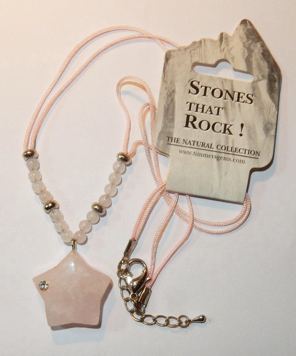 Prachtig Rock Stone hanger/collier van Rozenkwarts