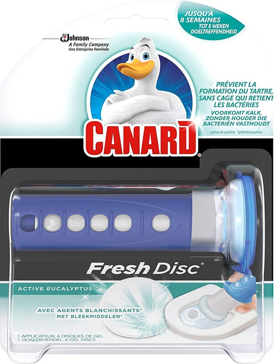 Canard Nettoyant WC bloc sanitaire Fresh Disc Active Eucalyptus 6 disques  gel | bol.com