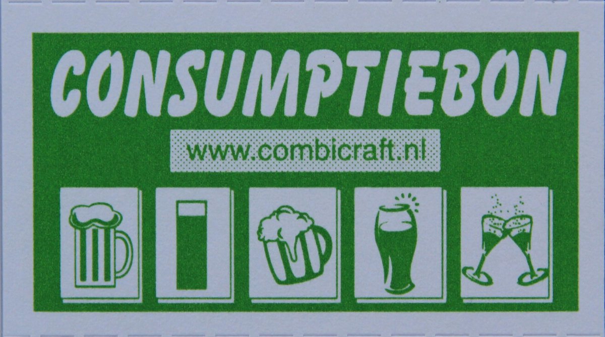 CombiCraft Hele consumptiebon op strip groen (50x28 mm) - per 5000 bonnen