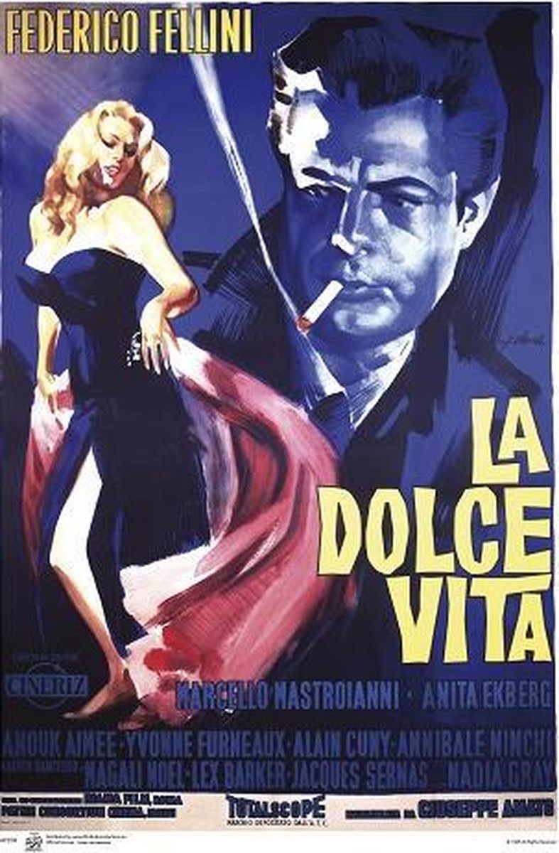Posterpoint La Dolce Vita Poster - Film - Fellini - Rome - Vintage - retro - Italië - 68 x 98 cm Multi