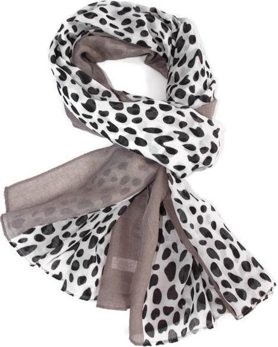 Foulard femme imprimé léopard noir et blanc en coton 70 x 175 cm | bol.com
