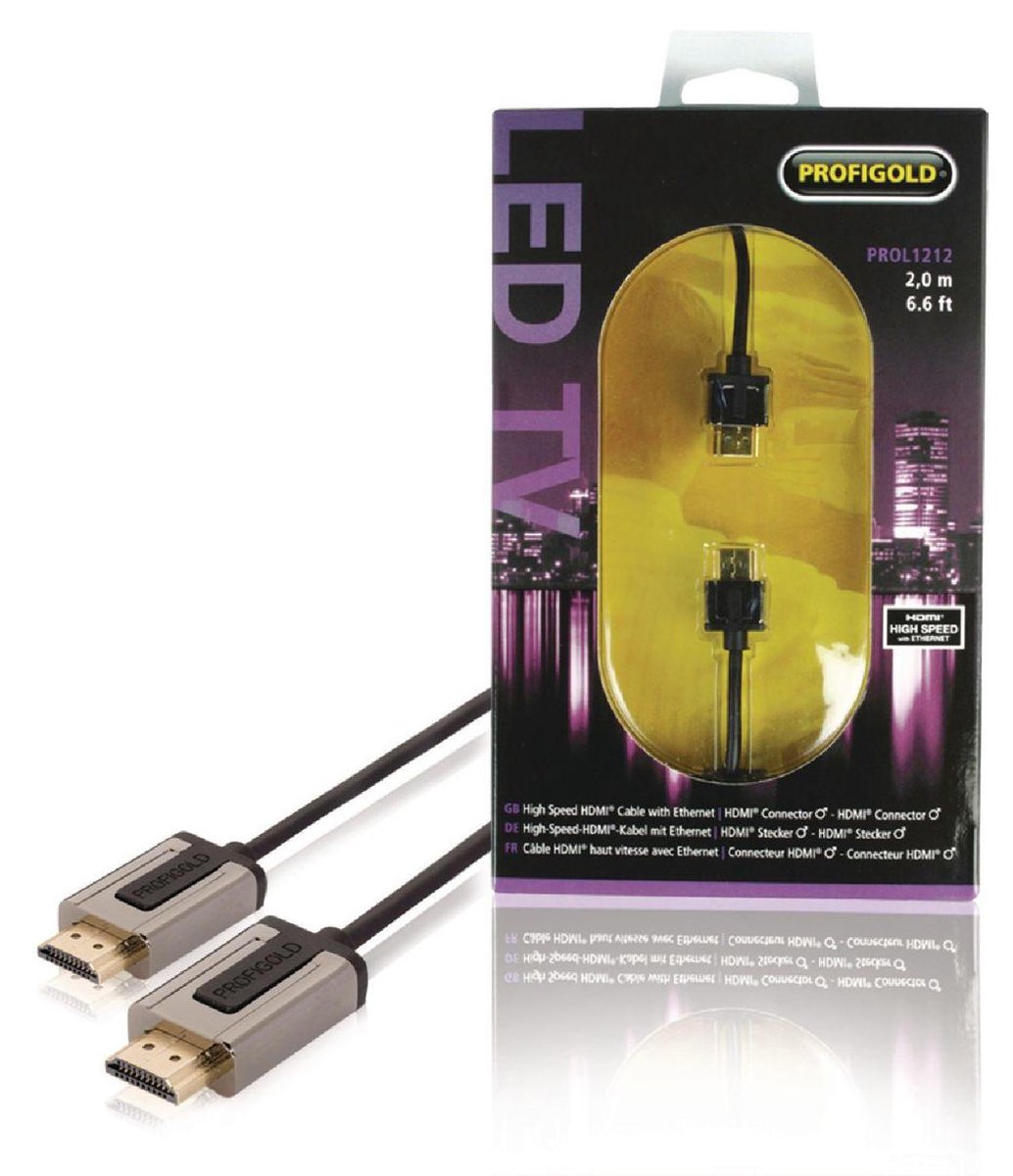 Profigold LED TV dunne HDMI kabel - versie 1.4 (4K 30Hz) - 2 meter