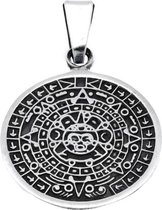 Pendentif collier calendrier aztèque en argent